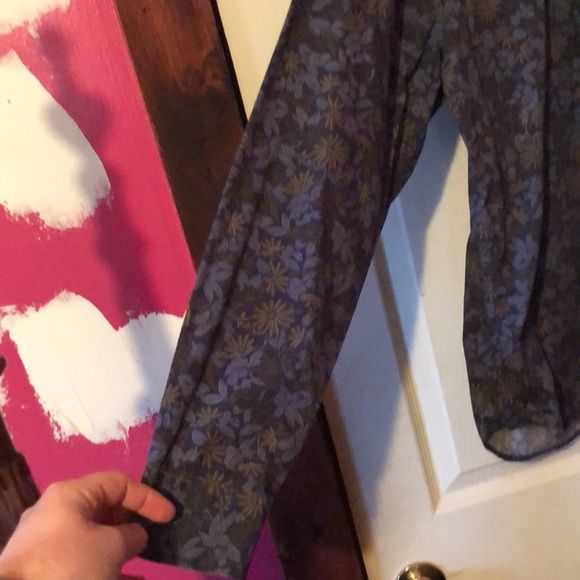 Bruno Blue Floral Print Pocket Long Sleeve Button Down Shirt Mens Large L - Picture 8 of 12